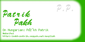 patrik pakh business card